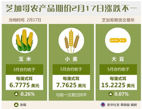 圖表 芝加哥農產品期價2月17日漲跌不一